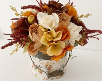 Rustic fall centerpiece - farmhouse table decor - floral Thanksgiving decor housewarming gift