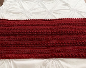 Crochet bed runner - end of bed blanket scarf - bedroom decor
