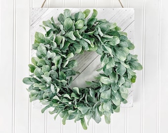Wood wall hanging with wreath - Farmhouse decor - rustic home decor