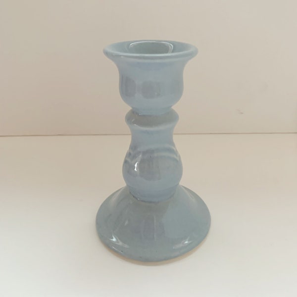 Pfaltzgraff GAZEBO BLUE candlestick - vintage ceramic taper holder - table setting decor