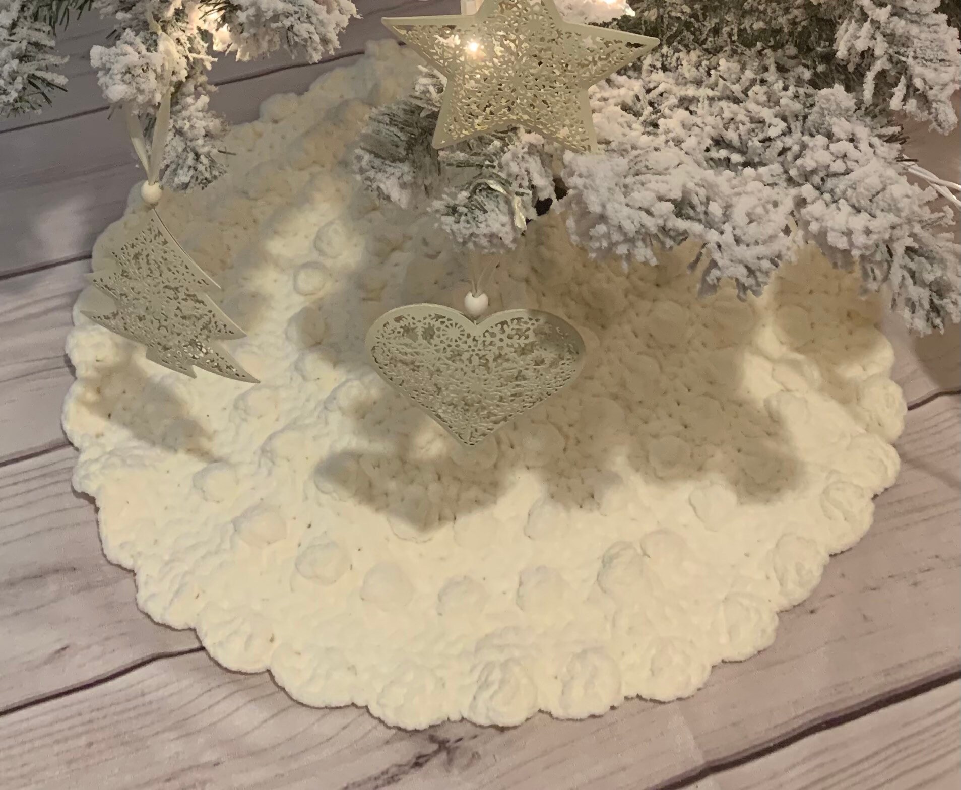 Beige Christmas Tree Skirt Farmhouse Decor Pencil Tree Collar Handmade Christmas Gift Etsy Canada