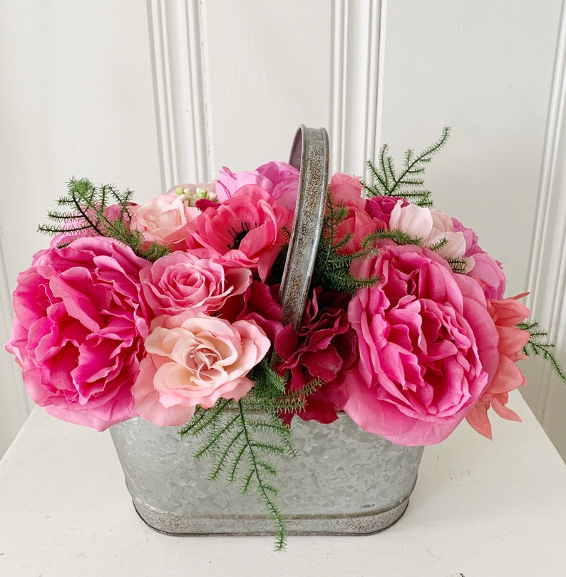 French Country Flower Arrangement Rustic Farmhouse Decor Etsy