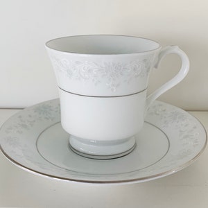 Footed cup and saucer set Annie by China Pearl - Vintage ceramic China Pearl Liling