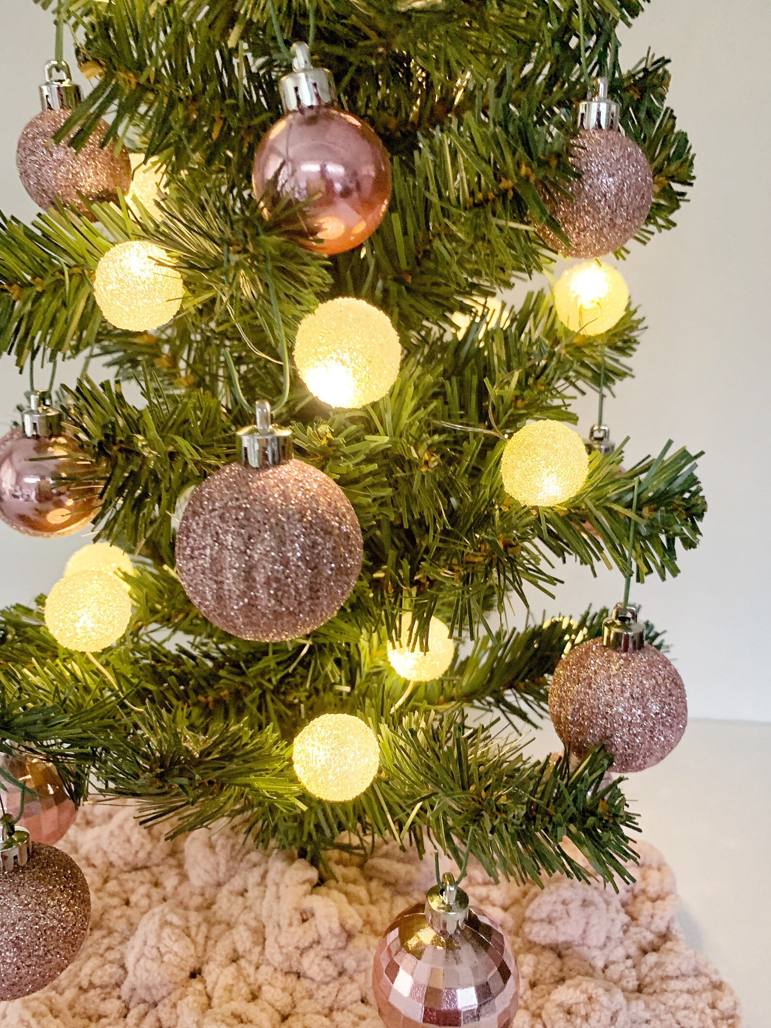 Blush Pink Christmas Decor Kit With Tree Crochet Tree Topper Etsy