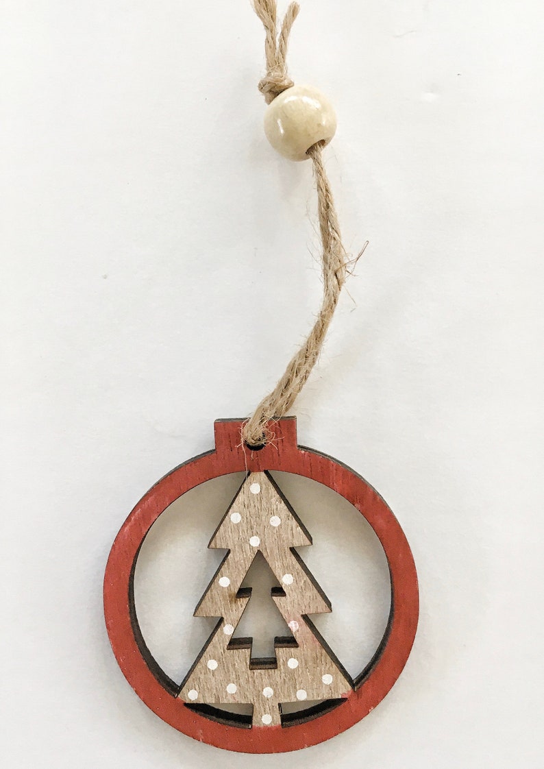 Country Christmas Tree Ornaments Rustic Holiday Ornament Set Etsy