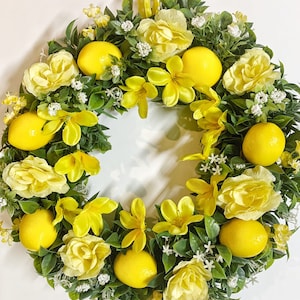 Lemon wreath Summer farmhouse decor - Kitchen decor