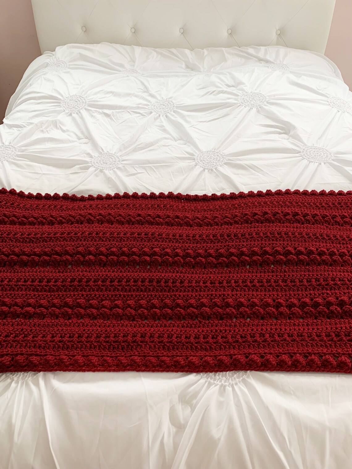 Crochet Bed Runner Crochet Bed Scarf Bedroom Decor End of Etsy