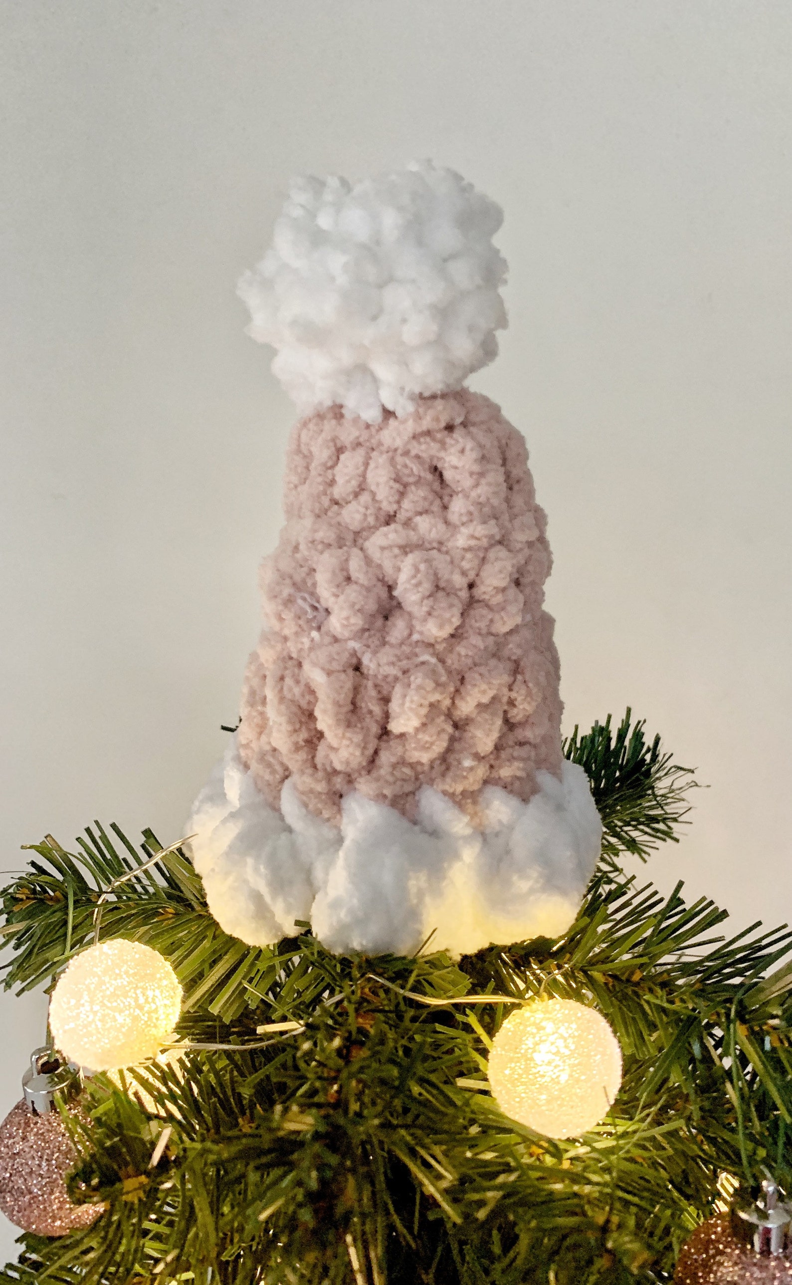 Blush Pink Christmas Decor Kit With Tree Crochet Tree Topper Etsy