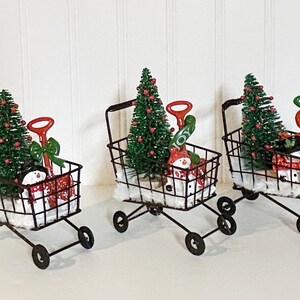 Christmas tiered tray snowman kitchen decor - Holiday gift shopping cart