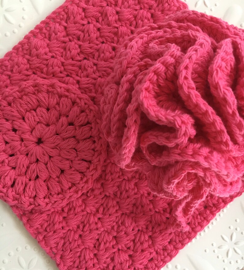 Bath pouf and washcloth set Bath and Shower gift set for Etsy