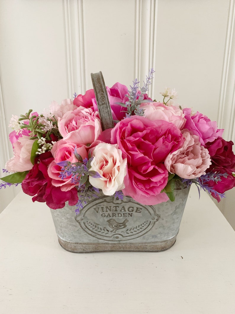 French Country Flower Arrangement Rustic Farmhouse Decor Etsy