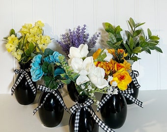 Tiered tray mini flower arrangement decor - rustic farmhouse decoration