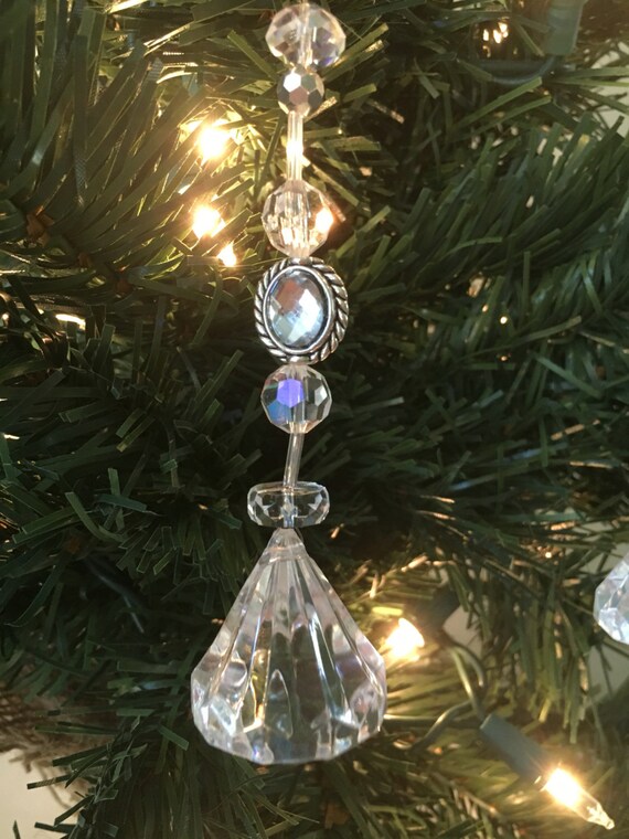 beaded crystal christmas ornament christmas tree decor etsy chrystal christmas tree ornaments
