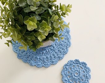 Crochet placemat doily Farmhouse decor - living room table coaster - home decor mandala style