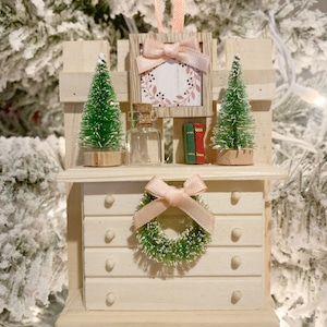 Miniature furniture Christmas decor - Christmas gift - Holiday decor - &quot;Cozy Cabin Dresser&quot;