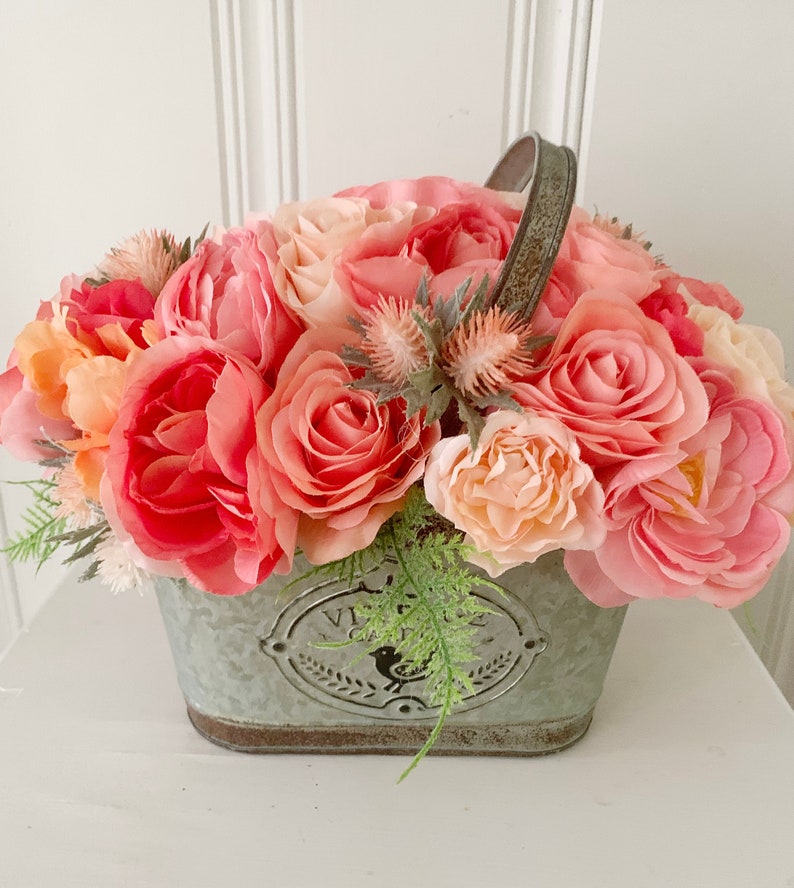 Rustic French country flower arrangement Farmhouse decor Etsy