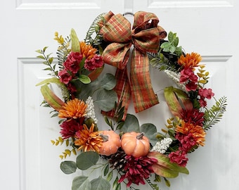 Fall special! Rustic Farmhouse decor 16" Fall Wreath - Autumn housewarming gift