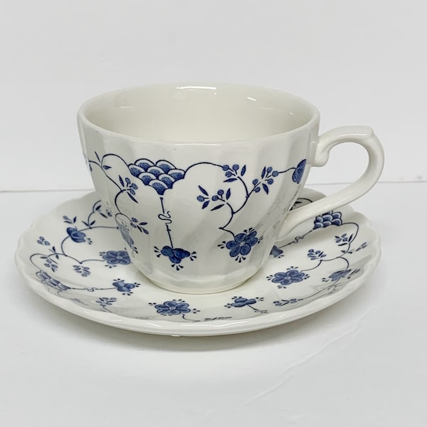 Finlandia Churchill teacup and saucer - fine English tableware - vintage ceramic made in England