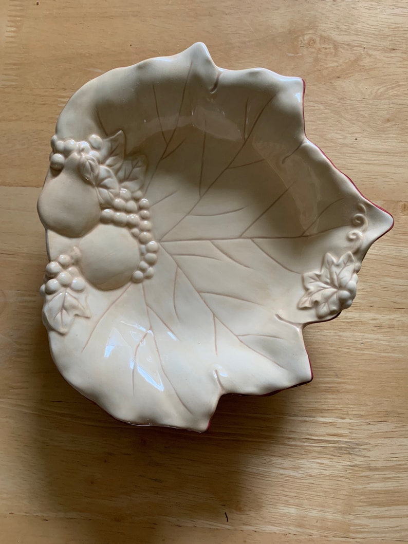 Leaf shaped ceramic plate vintage bowl by Hallmark Licensing | Etsy