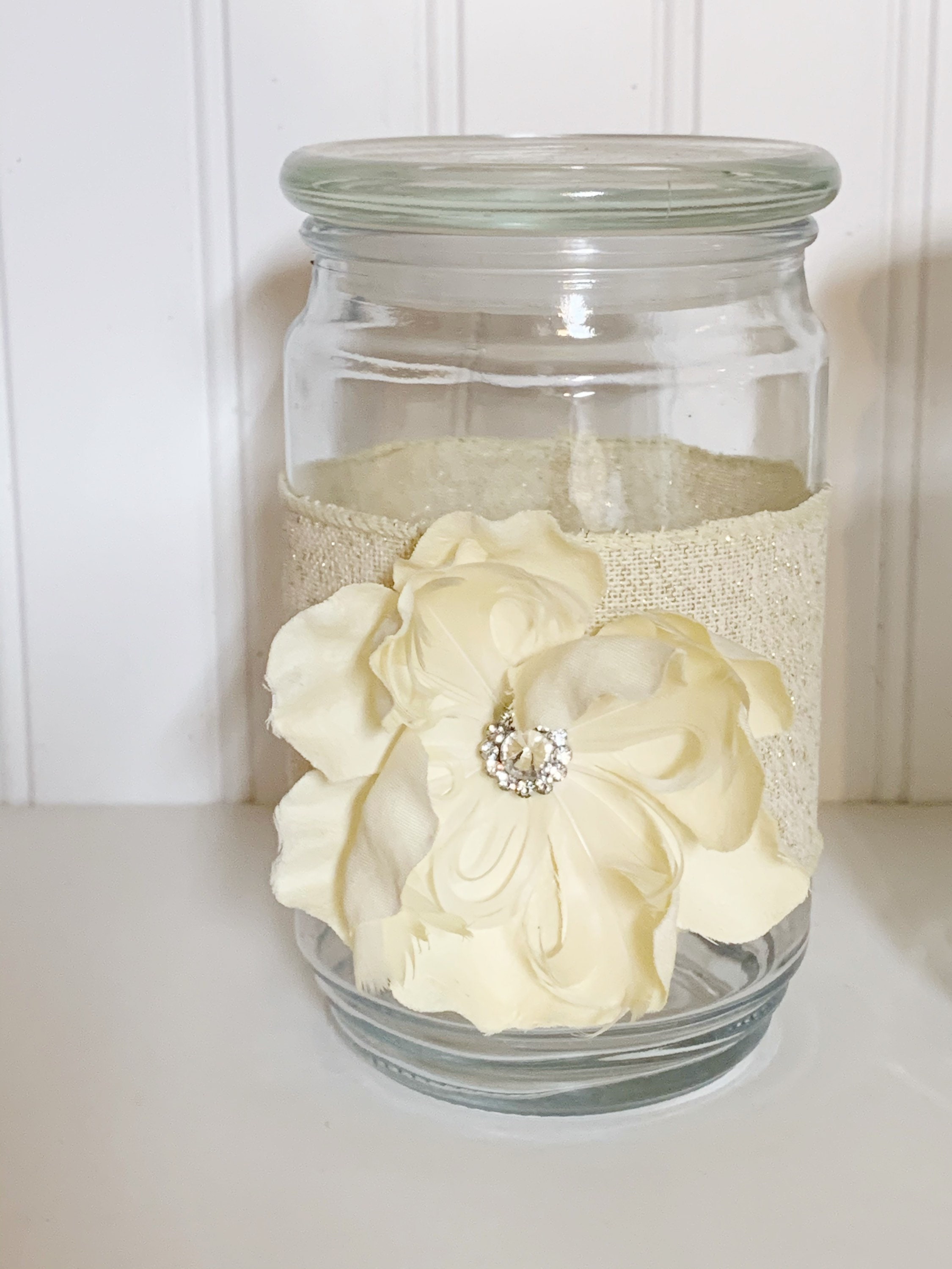 Glass jar container set of 2 decorative storage jars Etsy