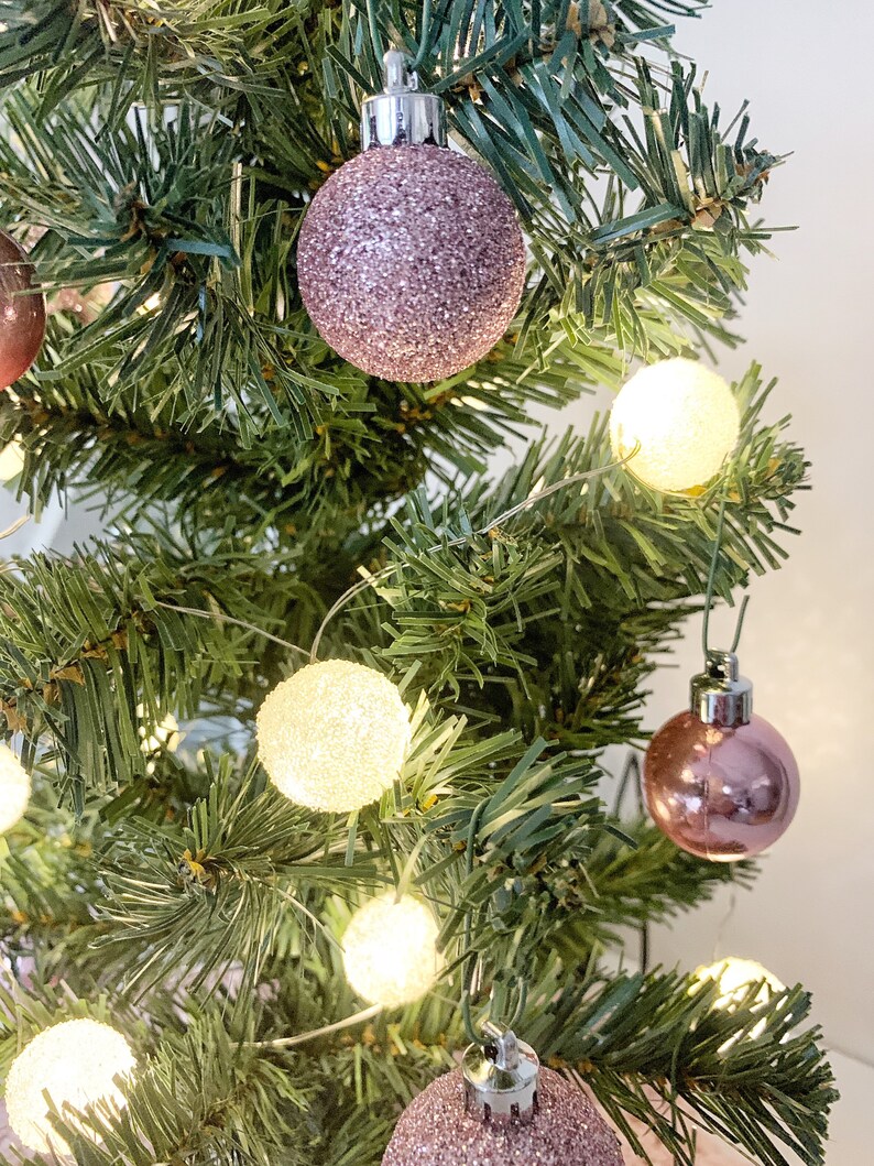 Blush Pink Christmas Decor Kit With Tree Crochet Tree Topper Etsy