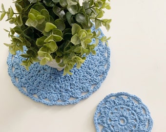 Crochet cotton placemat - Farmhouse decor coaster - mandala style doily home decor