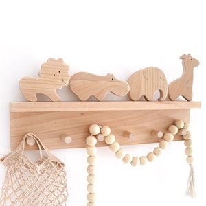 Handmade Safari Wooden Animals: Jungle Nursery Decor