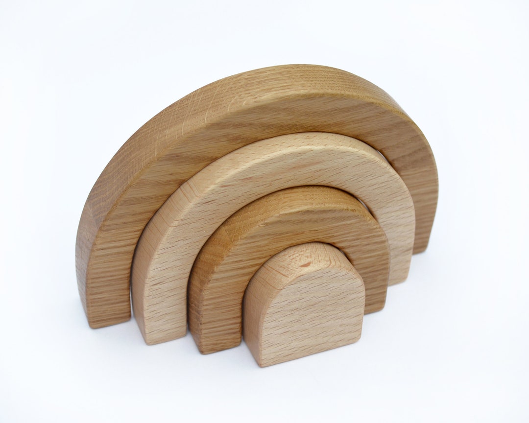 Personalized Rainbow Stacking Wooden Toy . Rainbow Stacker Nursery ...