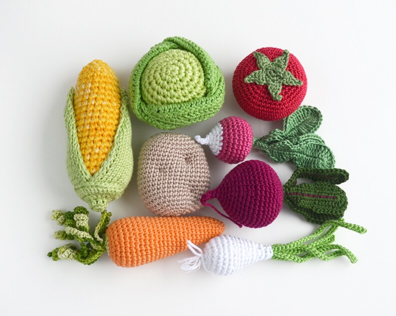 Radish Crochet Play Food Toy Crochet Vegetables Educational Etsy