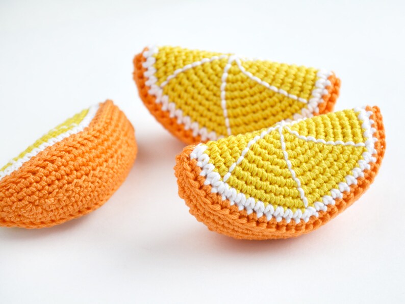 Orange slice Play food Educational toy for toddlers Vegan Etsy