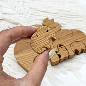 Wooden Elephants . Personalized Family of 7 gift . Family keepsake gifts image 9