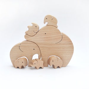 Wooden Elephants . Personalized Family of 7 gift . Family keepsake gifts image 6