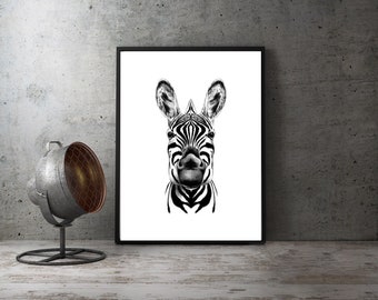 Zebra print art | Etsy