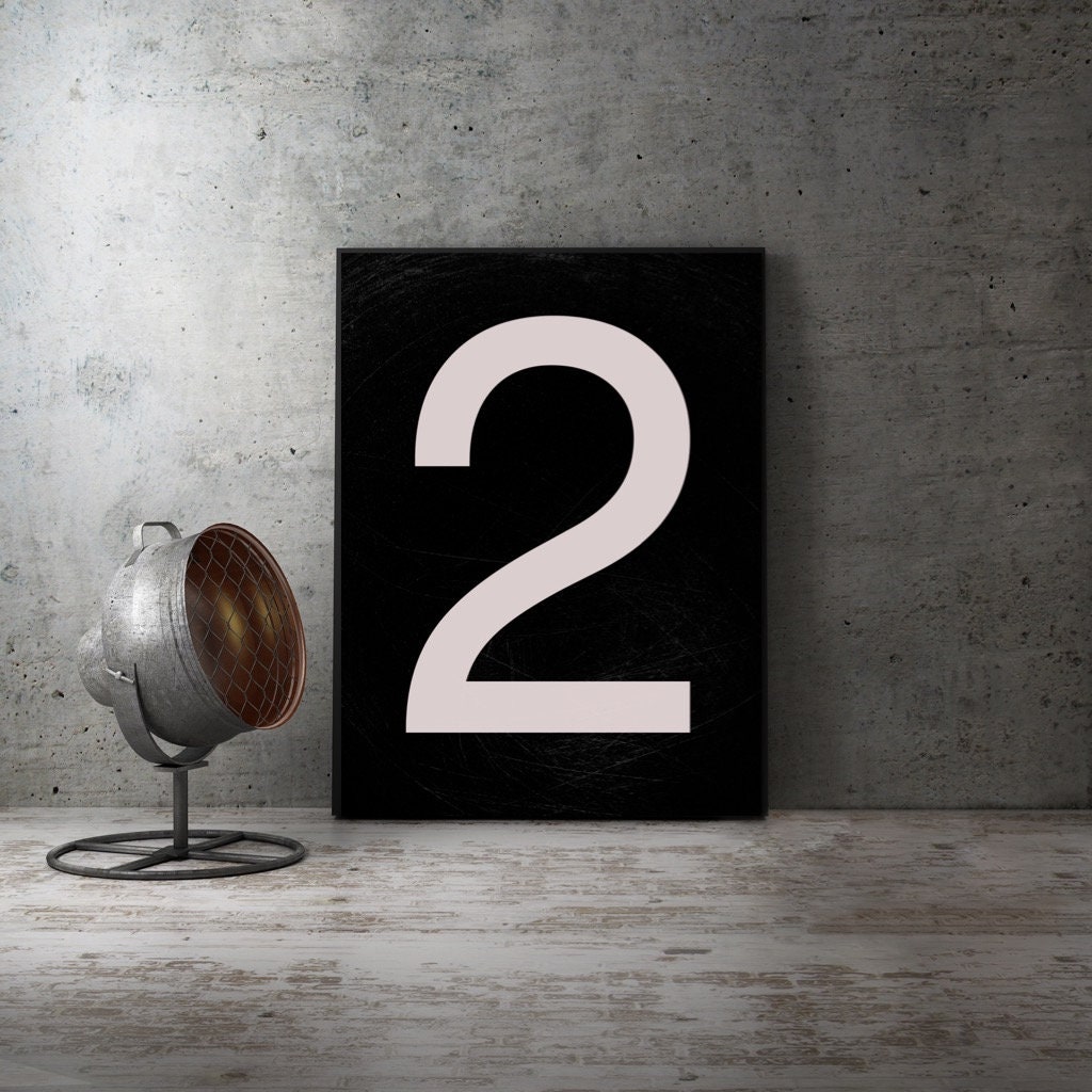Big Number Art Print Type Home Decor Large Number Print Etsy UK