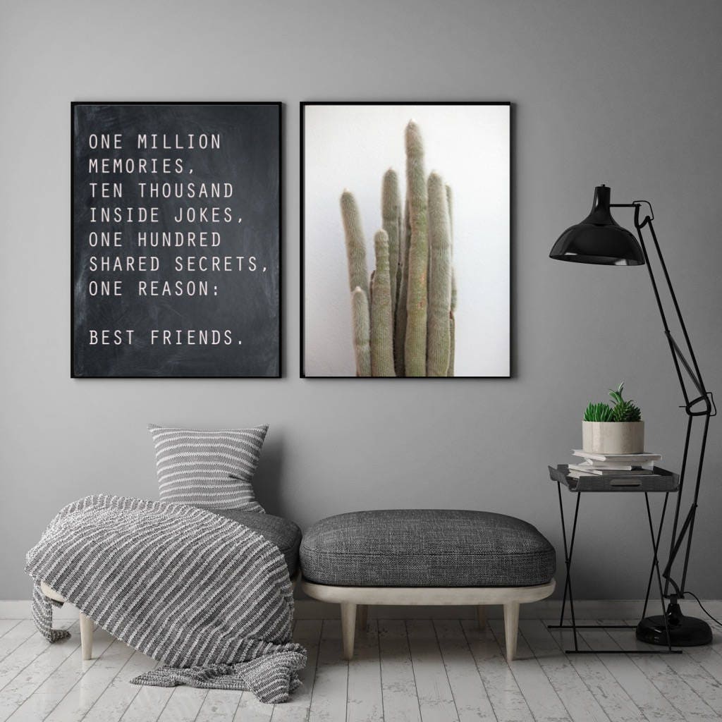 Best Friends Wall Art Art Print Typography Poster Black and Etsy UK