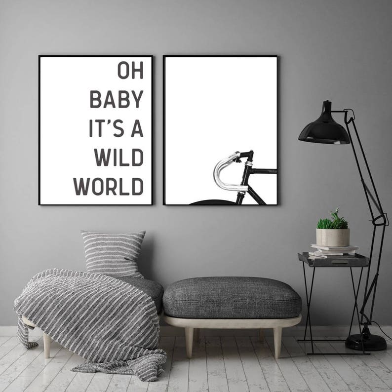 Oh Baby It's A Wild World. Wall Art Art Print Typography - Etsy