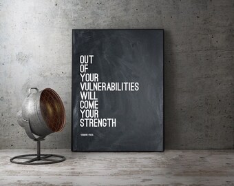 Sigmund Freud Quote, Out Of Our Vulnerabilities, Modern Wall Art, Typography Poster, Minimalist Print, Literary Print, Literary Quote