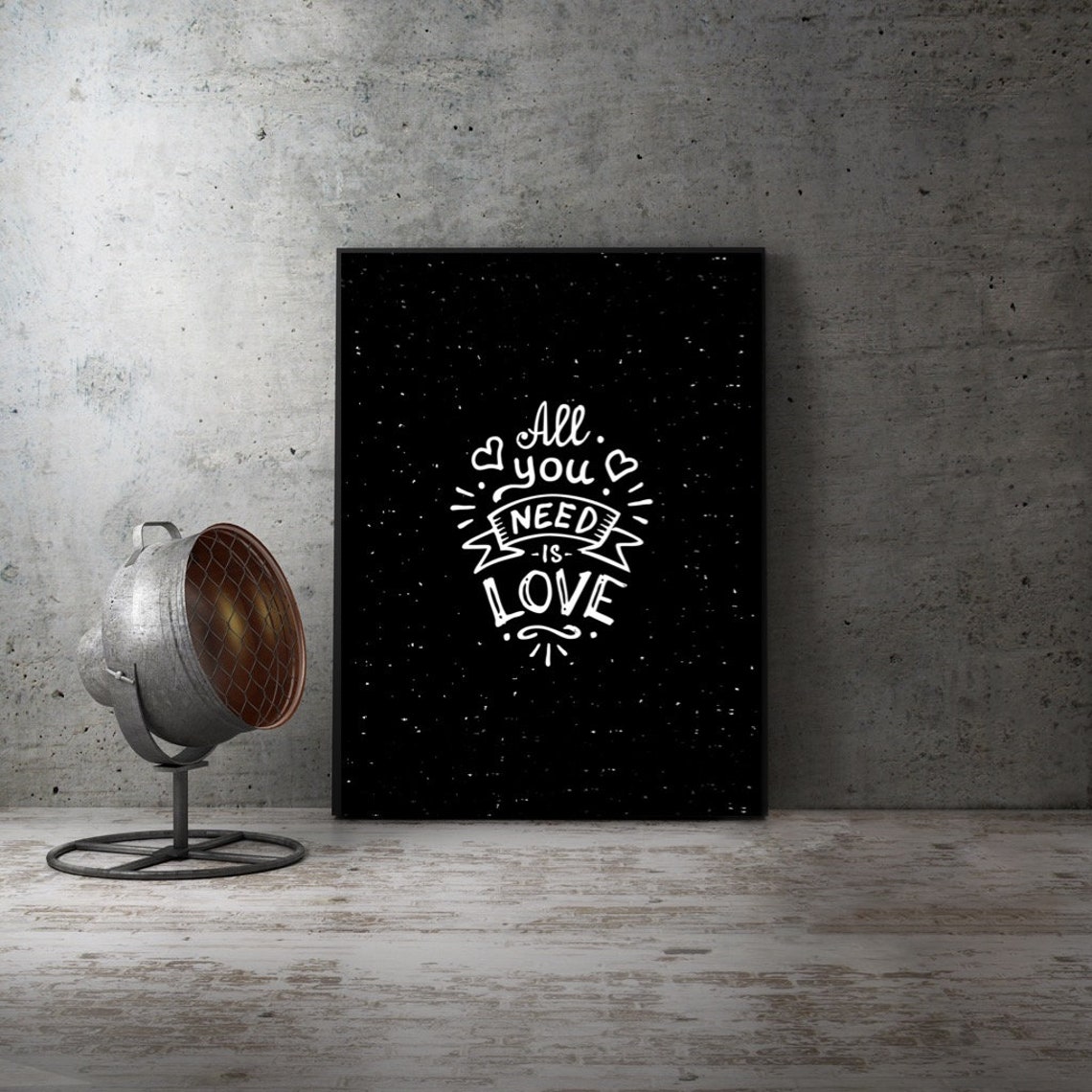 All You Need is Love Print Love Wall Art Love Art Print Etsy UK