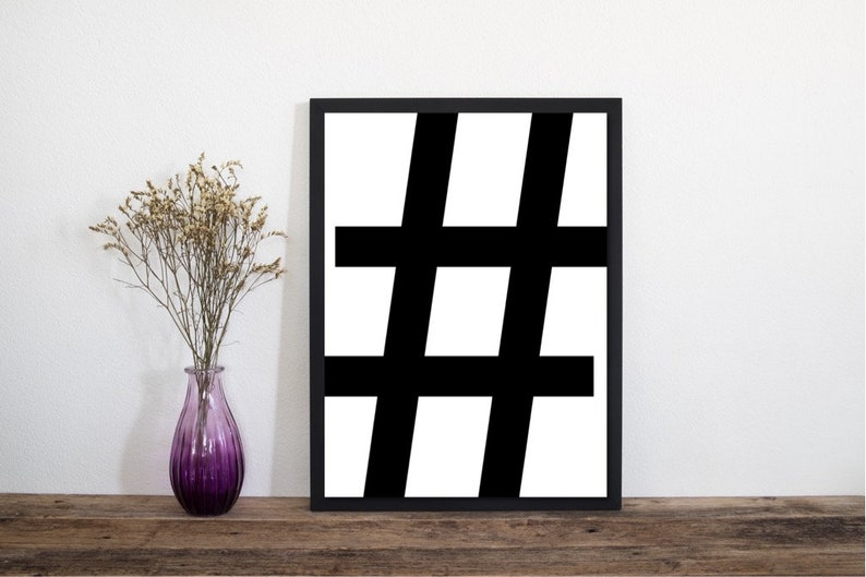 Hashtag Print Modern Wall Art Modern Art Print Typography Etsy