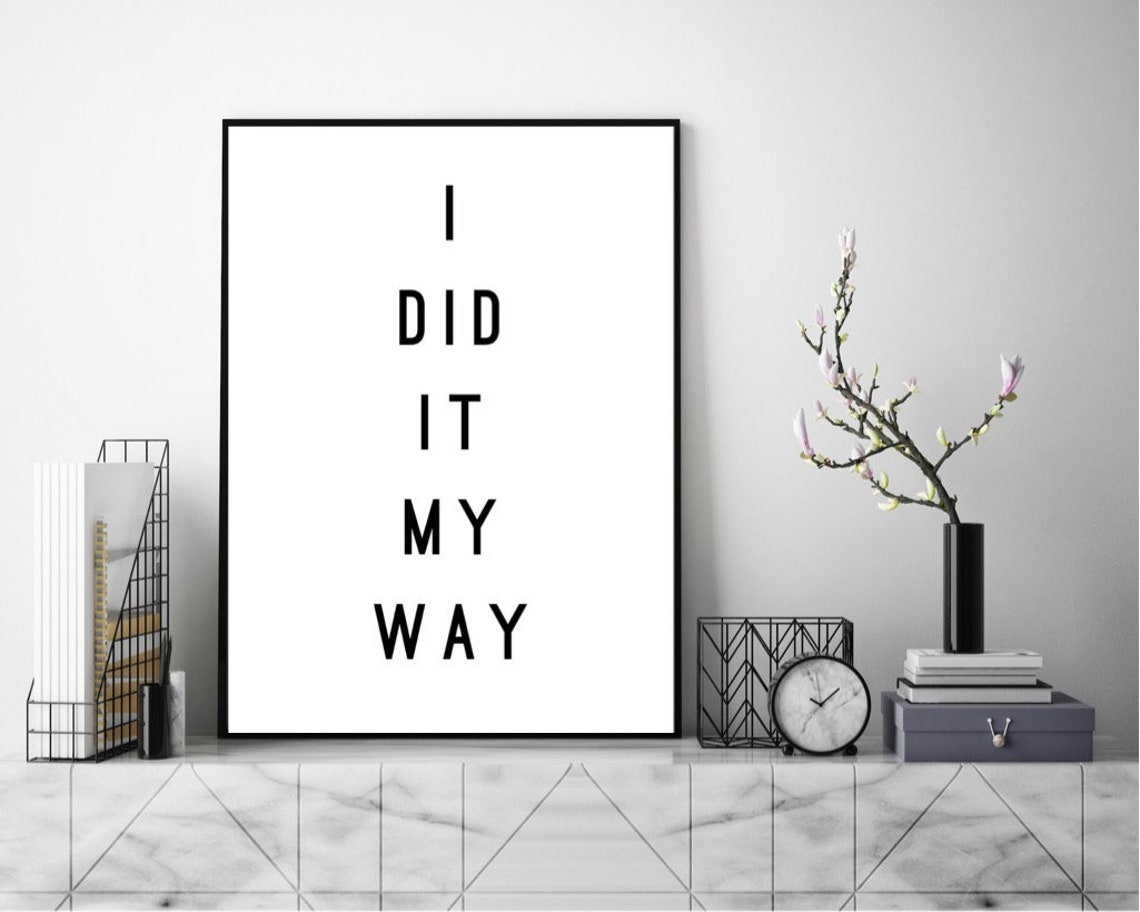 I Did It My Way Frank Sinatra Modern Art Print Lyrics - Etsy UK