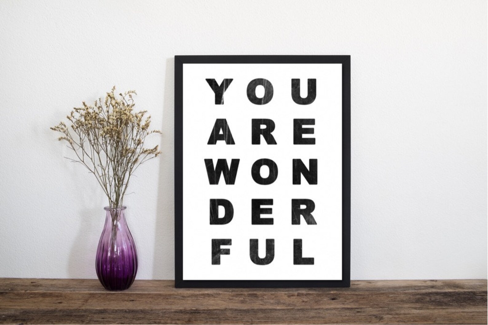 You Are Wonderful Print Wall Art Art Print Typography Etsy New Zealand