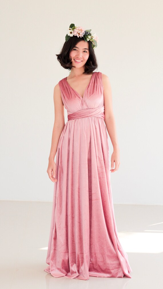 plus size pink velvet dress