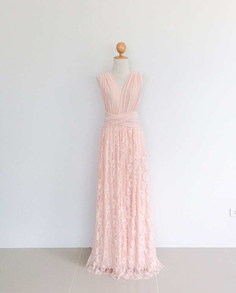 infinity dress with lace overlay