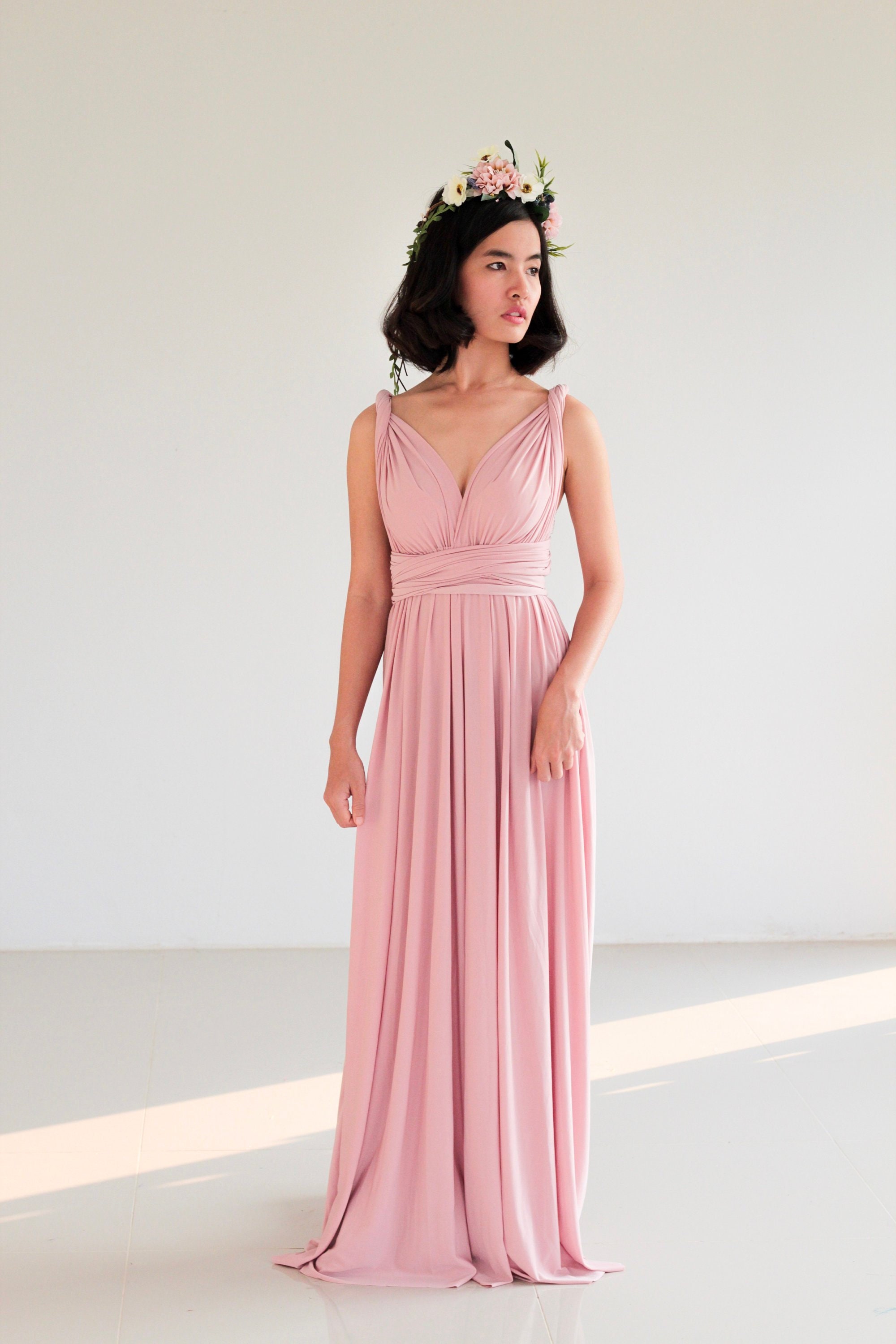 dusty pink infinity dress