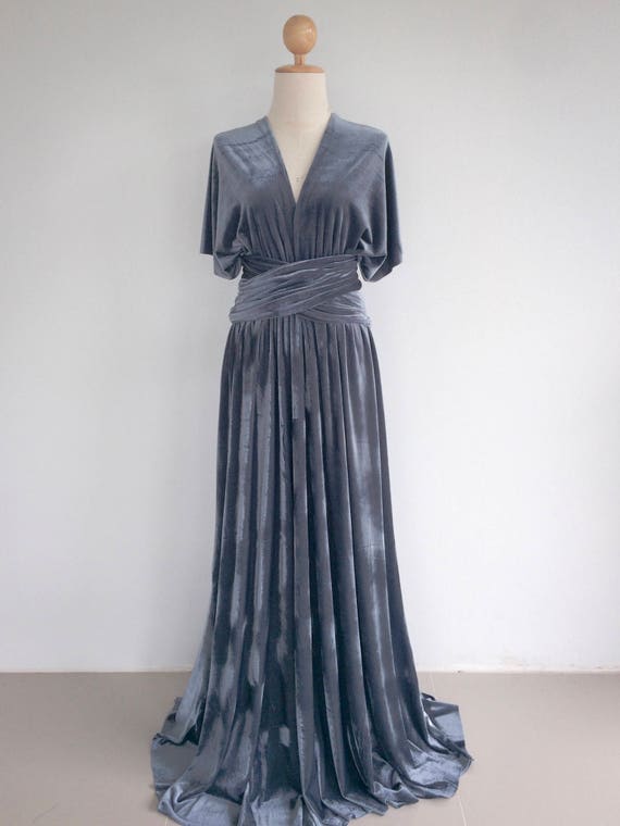 silver gray gown plus size