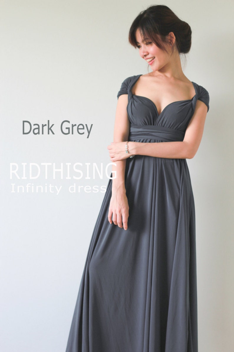 dark grey infinity dress