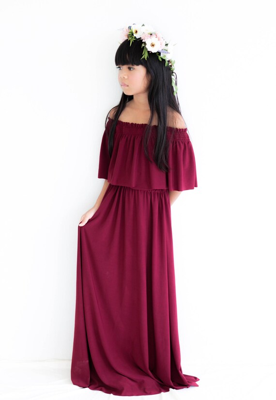 wine flower girl dresses