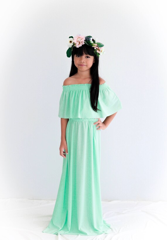 mint flower girl dress