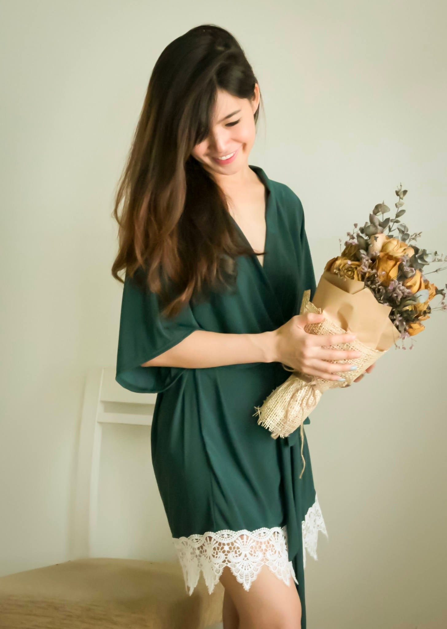 forest green bridesmaid robes