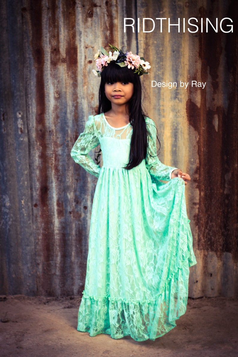 mint lace dress with sleeves